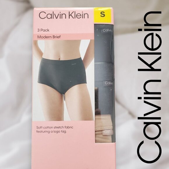 Calvin Klein | Modern Brief 3 pack | Black Gray Beige| NIB - Picture 2 of 4